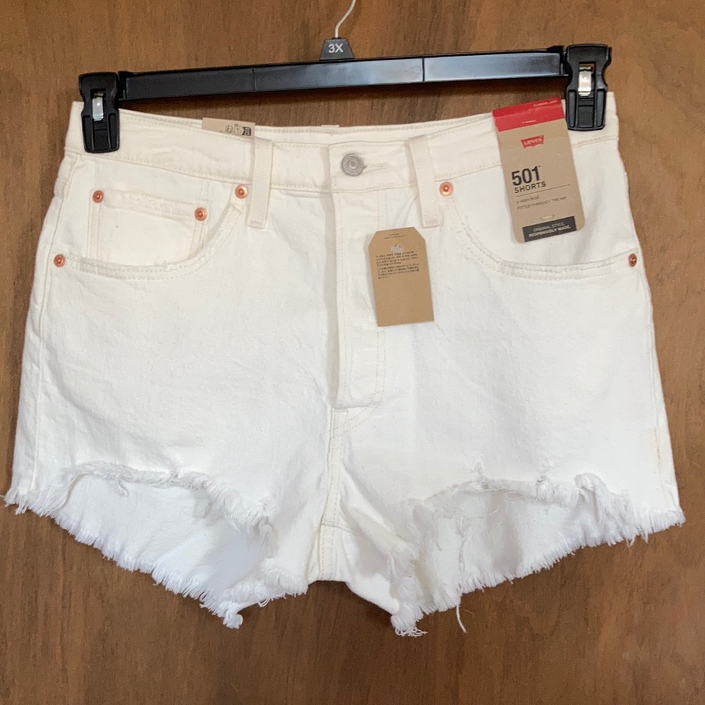 Levi’s distressed high rise 501 jean denim short cutoff vibe Size 31 - Picture 3 of 17